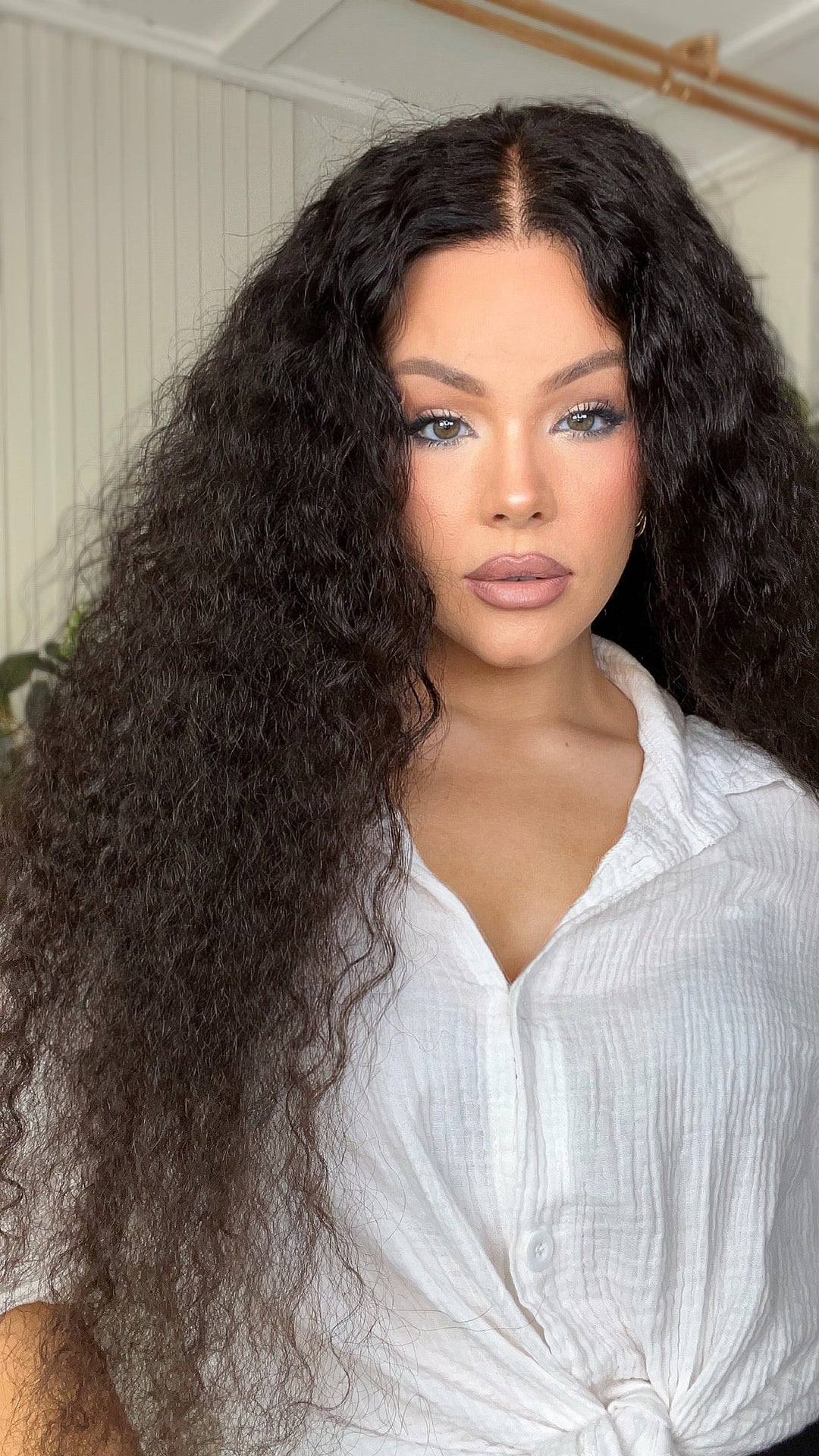 SHULY Deep Wave Curly Wigs 100% Real Human Hair for Caucasian 180% Density