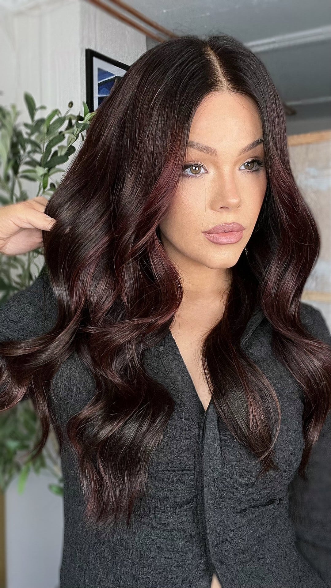SHULY Dark Auburn Wigs 100% Real Human Hair for Caucasian 180% Density