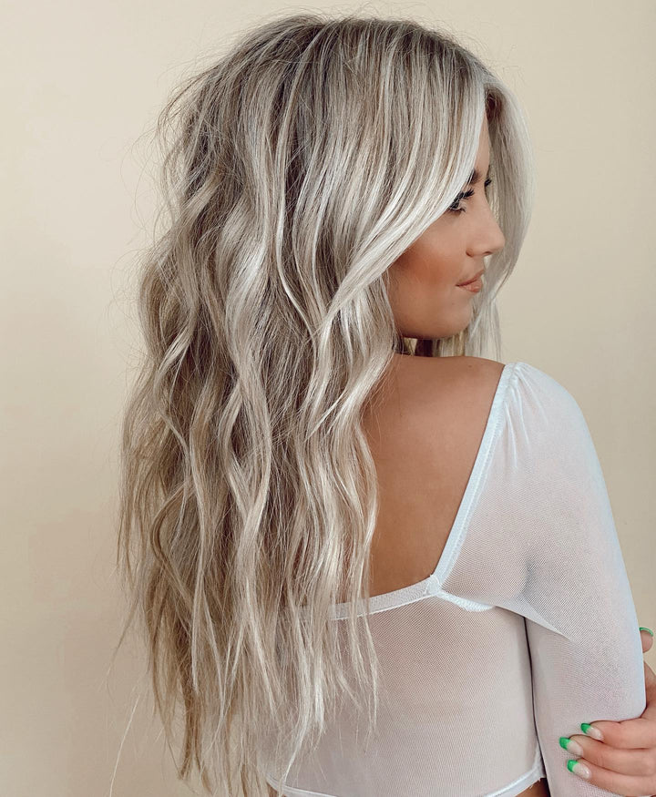 Roasted Marshmallow Ash Blonde Wigs 100% Real Human Hair for Caucasian Women