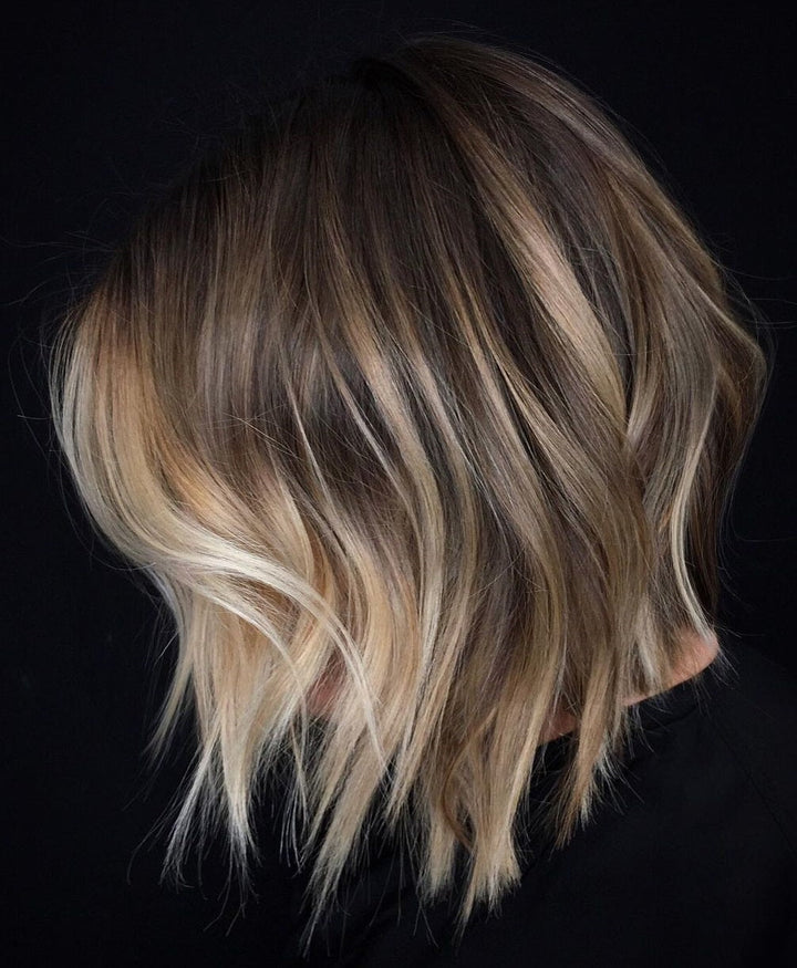 Choppy Cut Wigs with Balayage for Women Caucasian 100% Human Hair