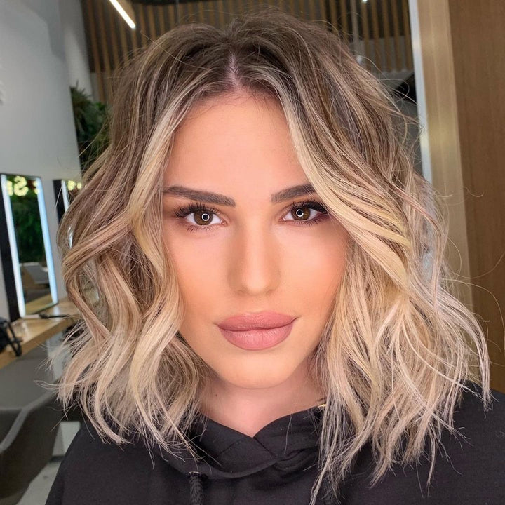 Volumizing Balayage Bob Wigs for Women Caucasian 100% Human Hair