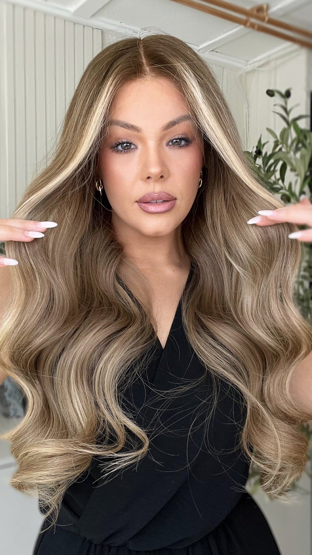 SHULY Ash Brown Wavy Wigs 100% Real Human Hair for Caucasian 180% Density