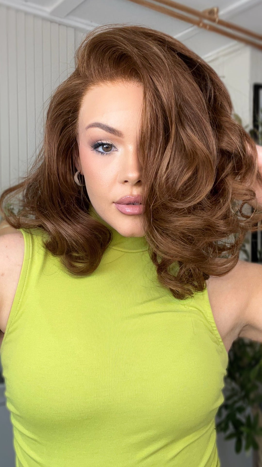 SHULY Coffee Dark Brown Wigs 100% Real Human Hair for Caucasian 180% Density