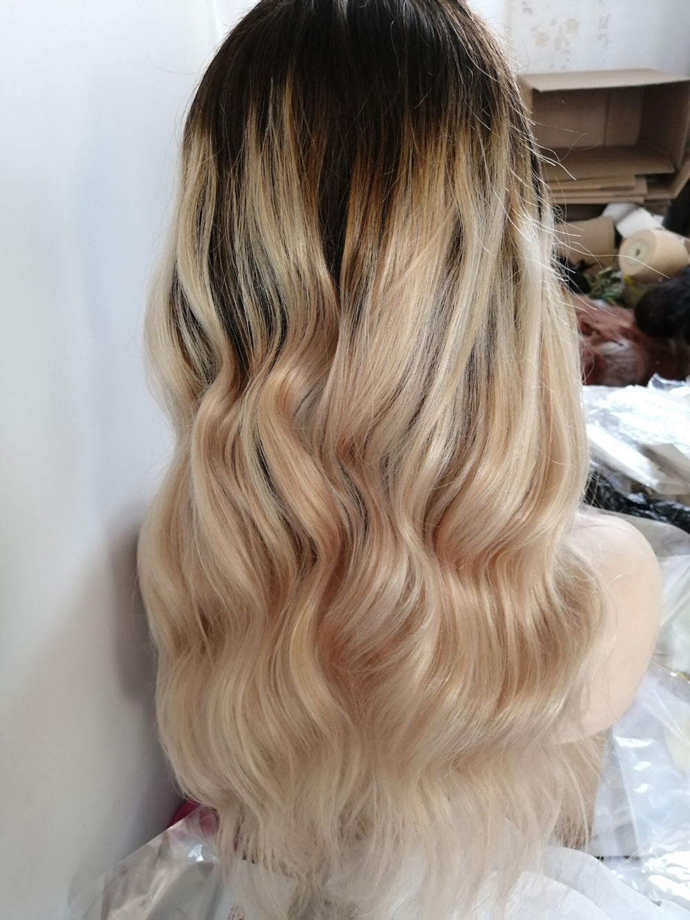 SHULY Long Brown Mixed Color Lace Front Wigs for White Women 100% Human Hair