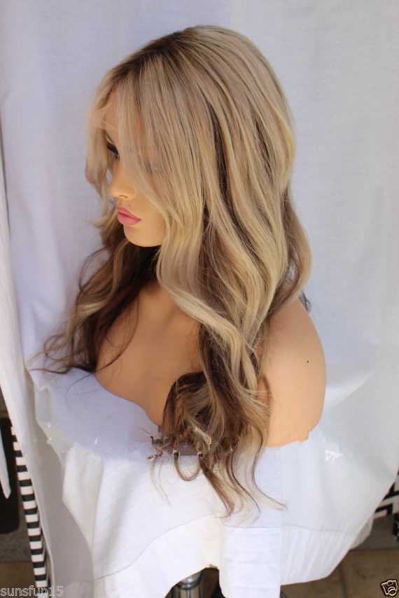 SHULY Ombre Highlight Blonde Lace Front Wigs for White Women 100% Human Hair