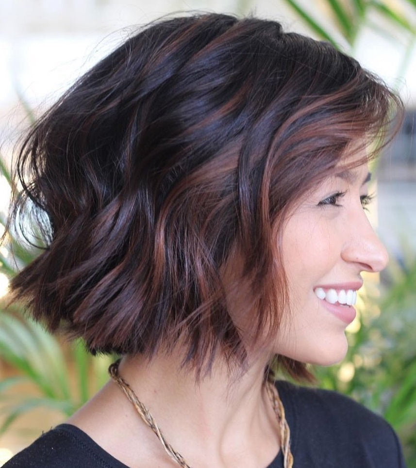 Choppy Layers Wigs with Balayage for Women Caucasian 100% Human Hair