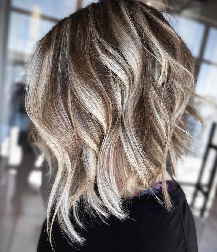 Shoulder-Grazing Short Balayage Wigs for Women Caucasian 100% Human Hair
