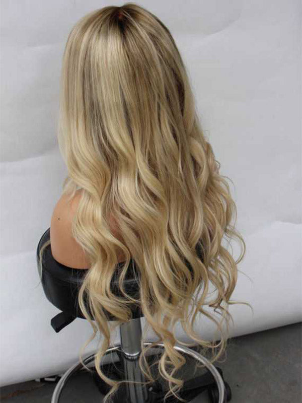 SHULY Ombre Blonde Highlight Lace Front Wig for White Women 100% Human Hair