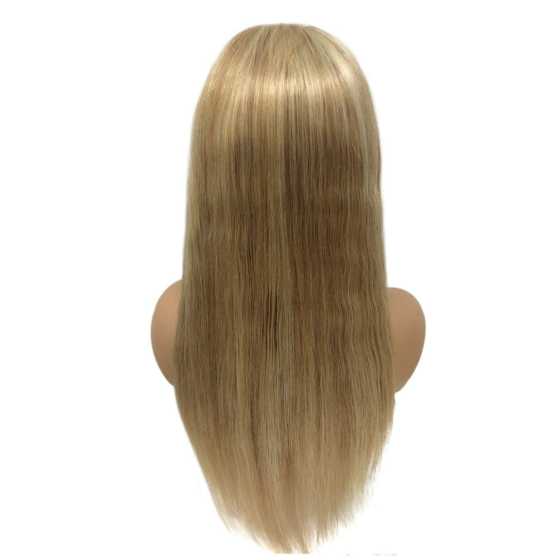 SHULY Golden Brown to Blonde Ombre Lace Front Wigs for White Women 100% Human Hair