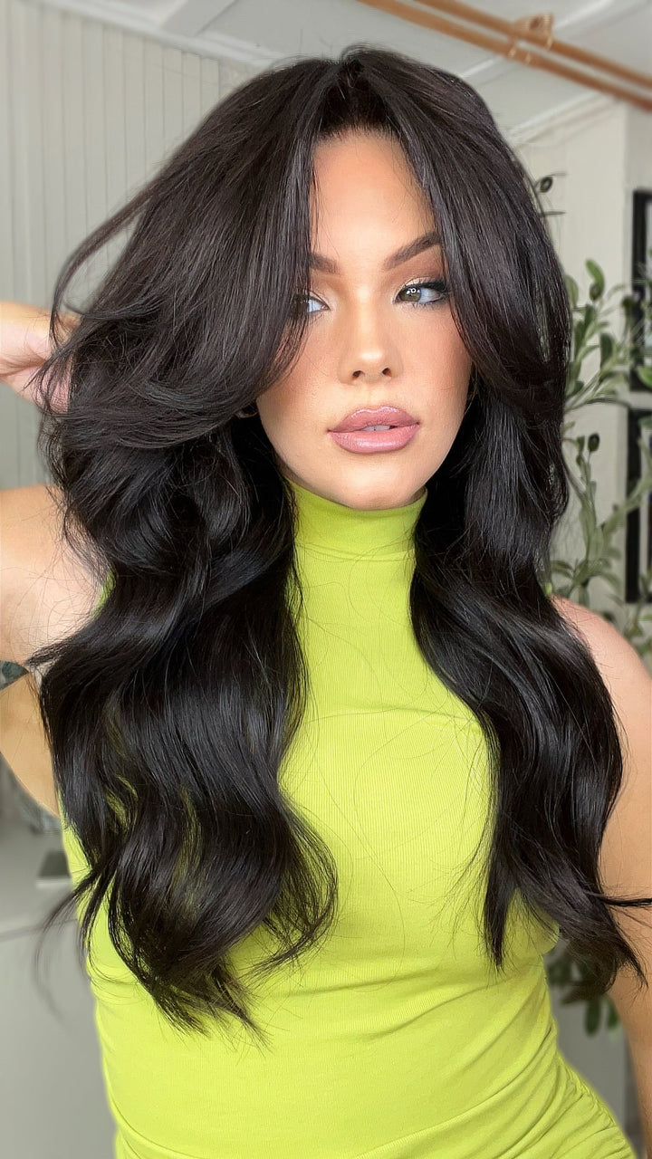 SHULY Body Wave Wigs 100% Real Human Hair for Caucasian 180% Density