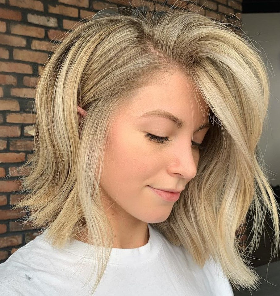 Beige Blond Wigs 100% Real Human Hair for Caucasian | Free Shipping