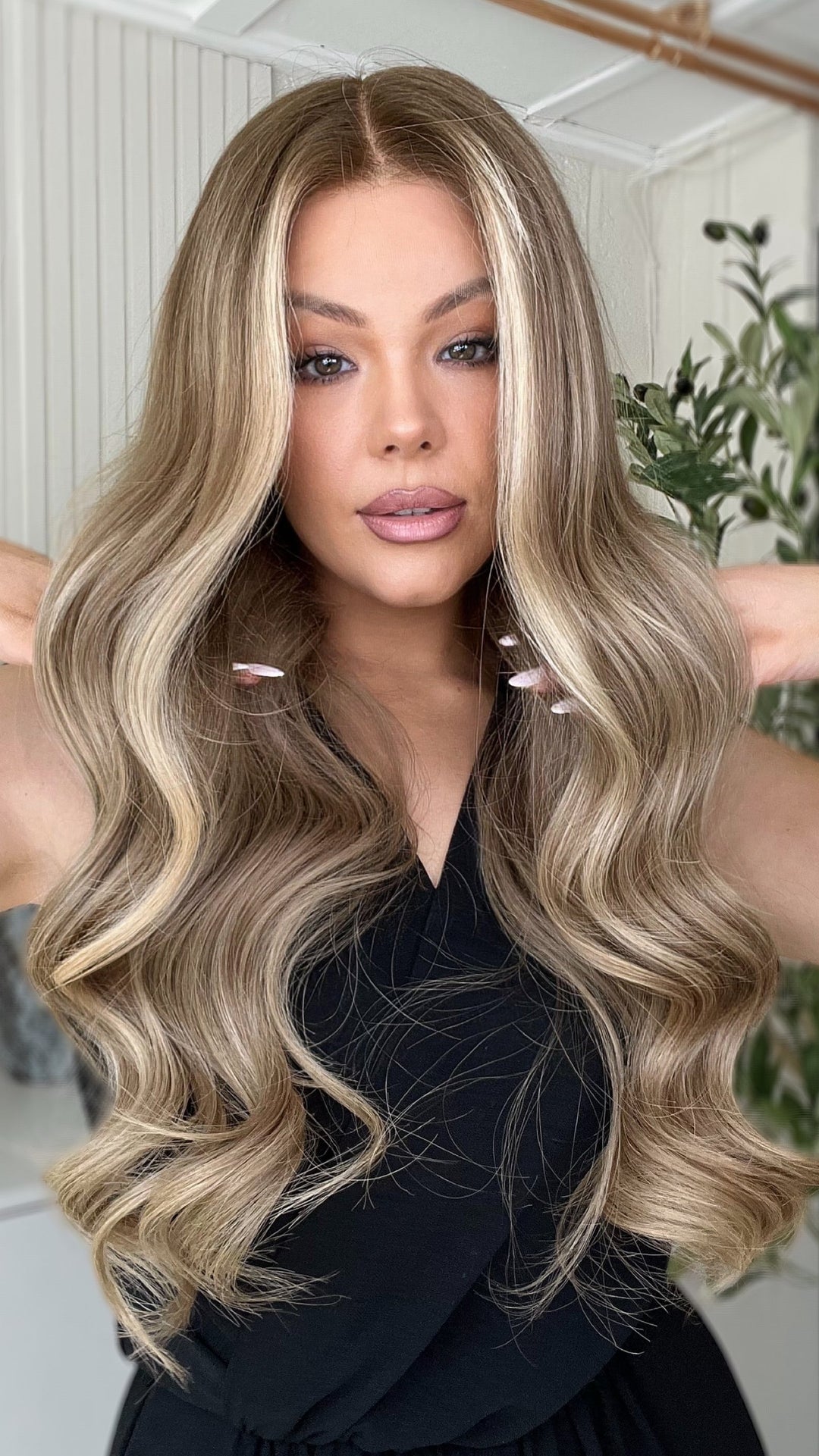 SHULY Ash Brown Wavy Wigs 100% Real Human Hair for Caucasian 180% Density