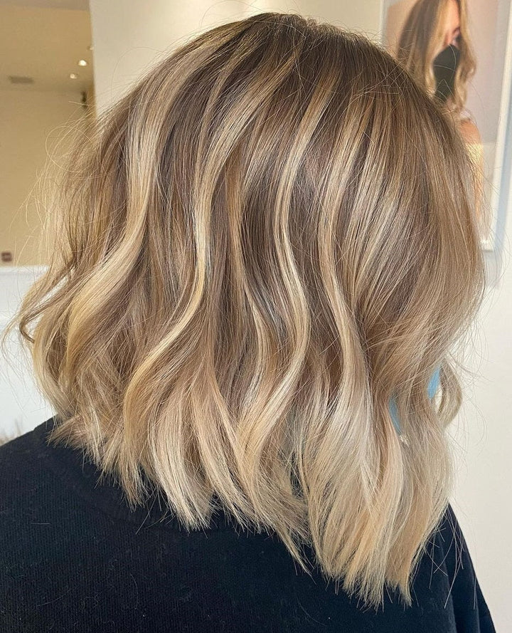 Subtle Honey Blonde Balayage Wigs for Women Caucasian 100% Human Hair