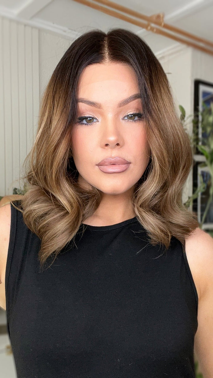 SHULY Rich Brown Wigs 100% Real Human Hair for Caucasian 180% Density