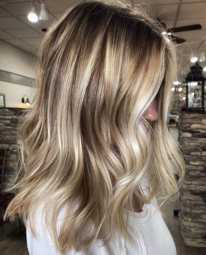 Silver Ash Blonde Hair in the Front Wigs 100% Real Human Hair for Caucasian Women