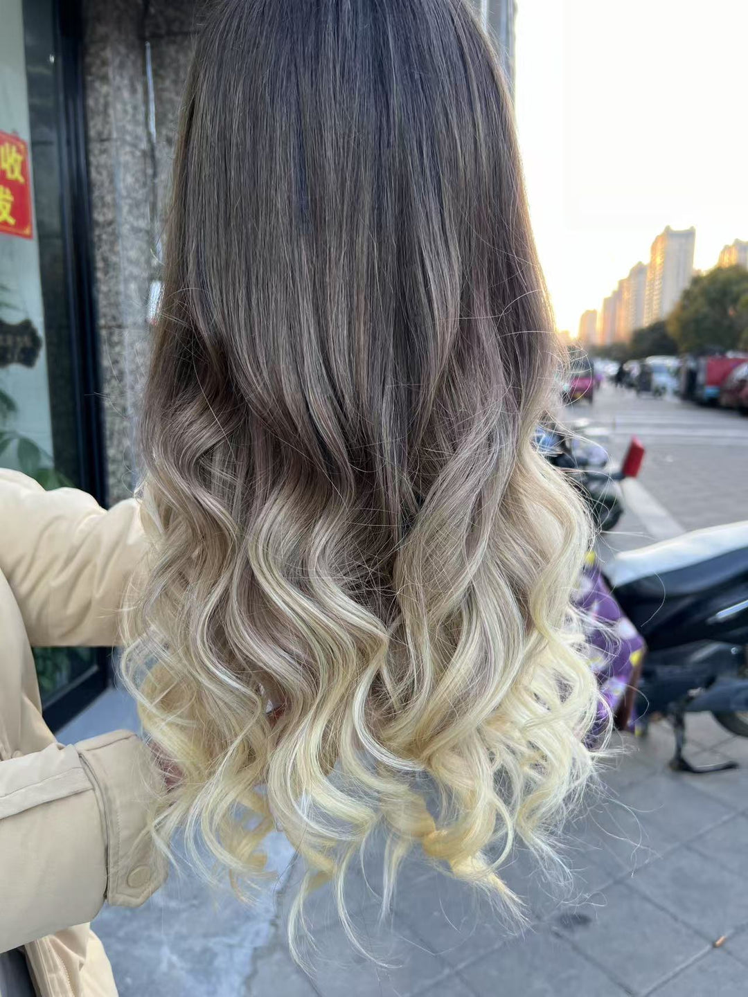 SHULY Brown to Blonde Balayage Wigs 100% Real Human Hair for Caucasian