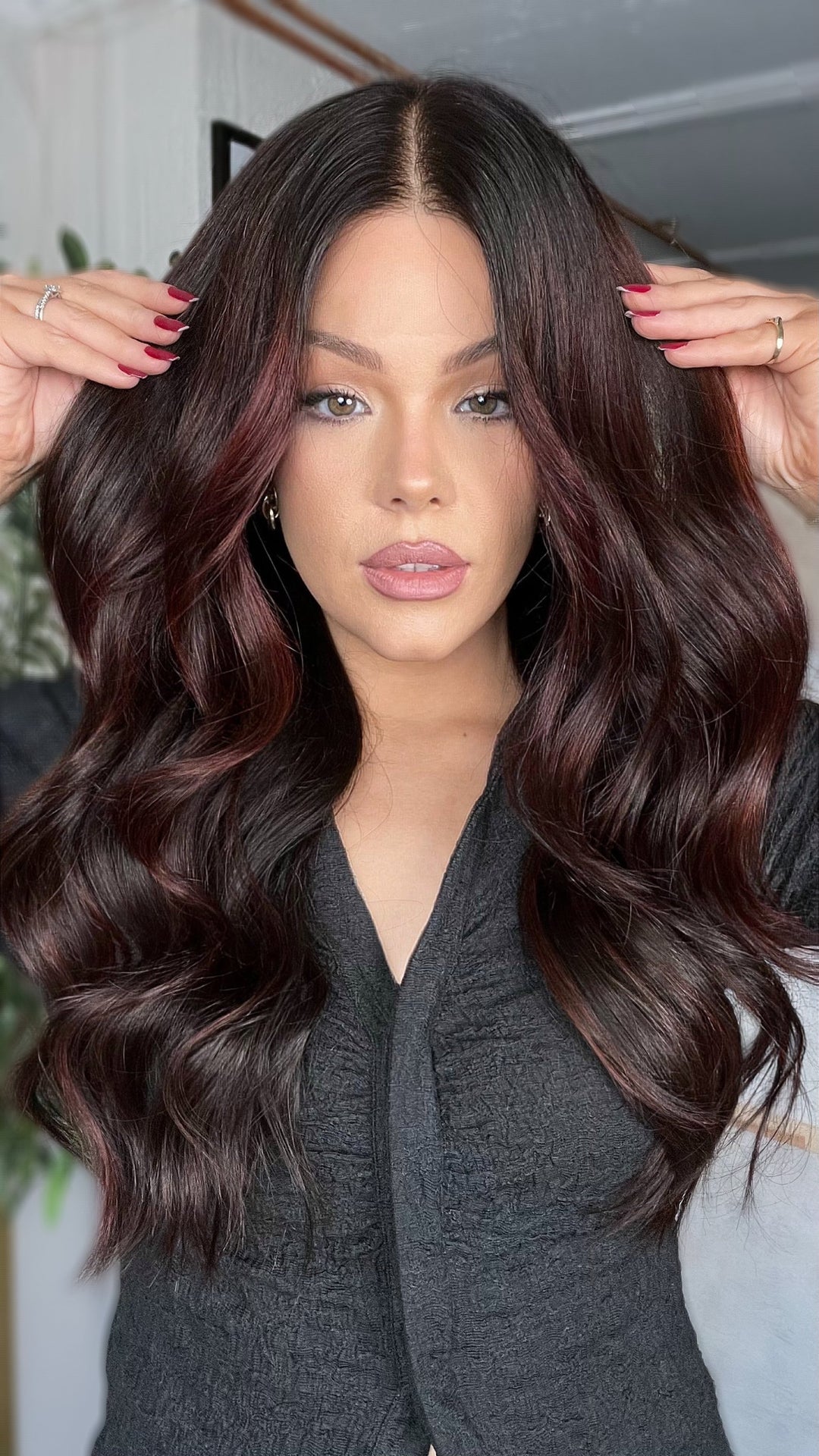 SHULY Dark Auburn Wigs 100% Real Human Hair for Caucasian 180% Density