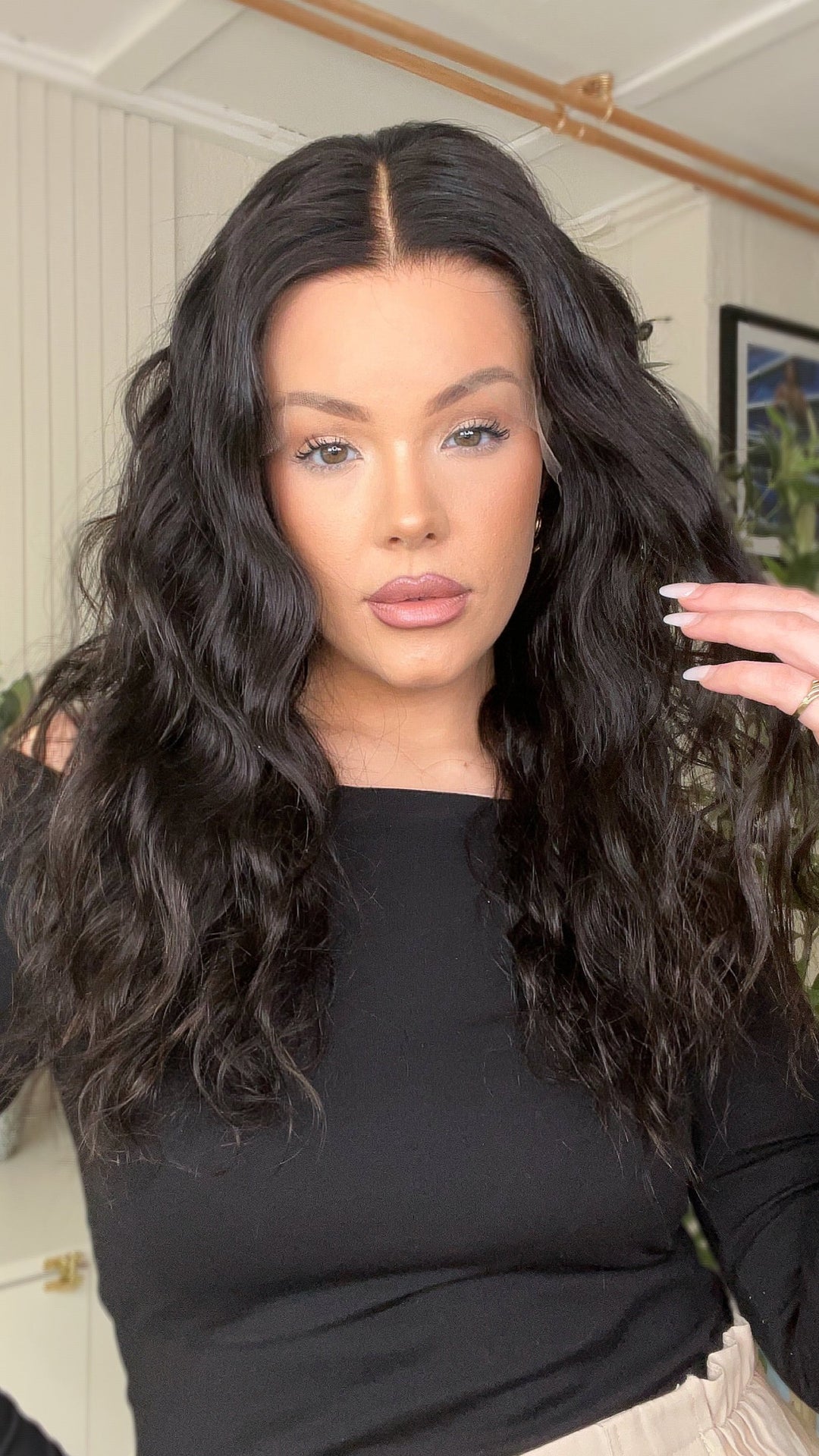 SHULY Water Wave Wigs 100% Real Human Hair for Caucasian 180% Density