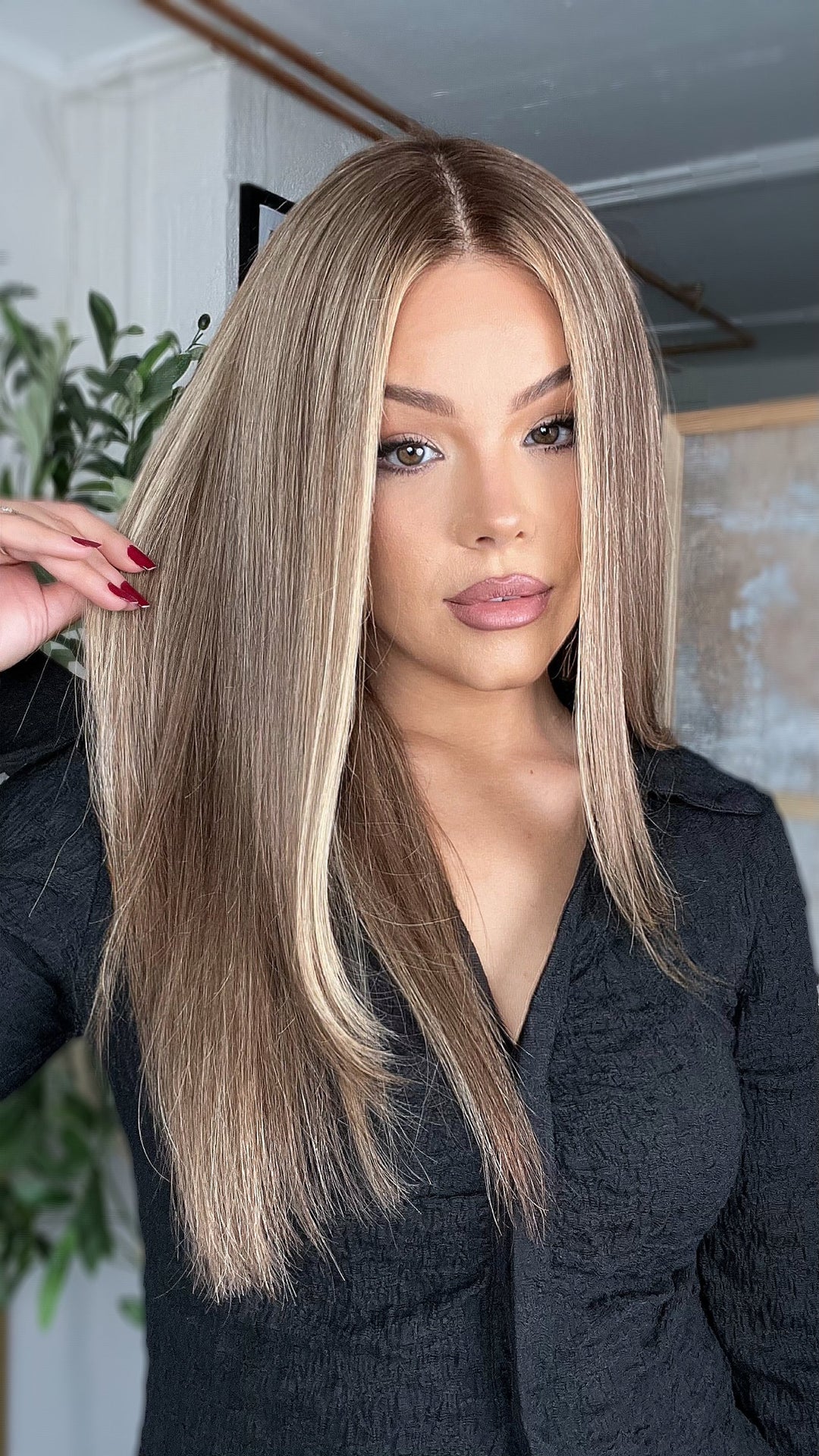 SHULY Toffee Blonde Highlights Wigs 100% Real Human Hair for Caucasian 180% Density