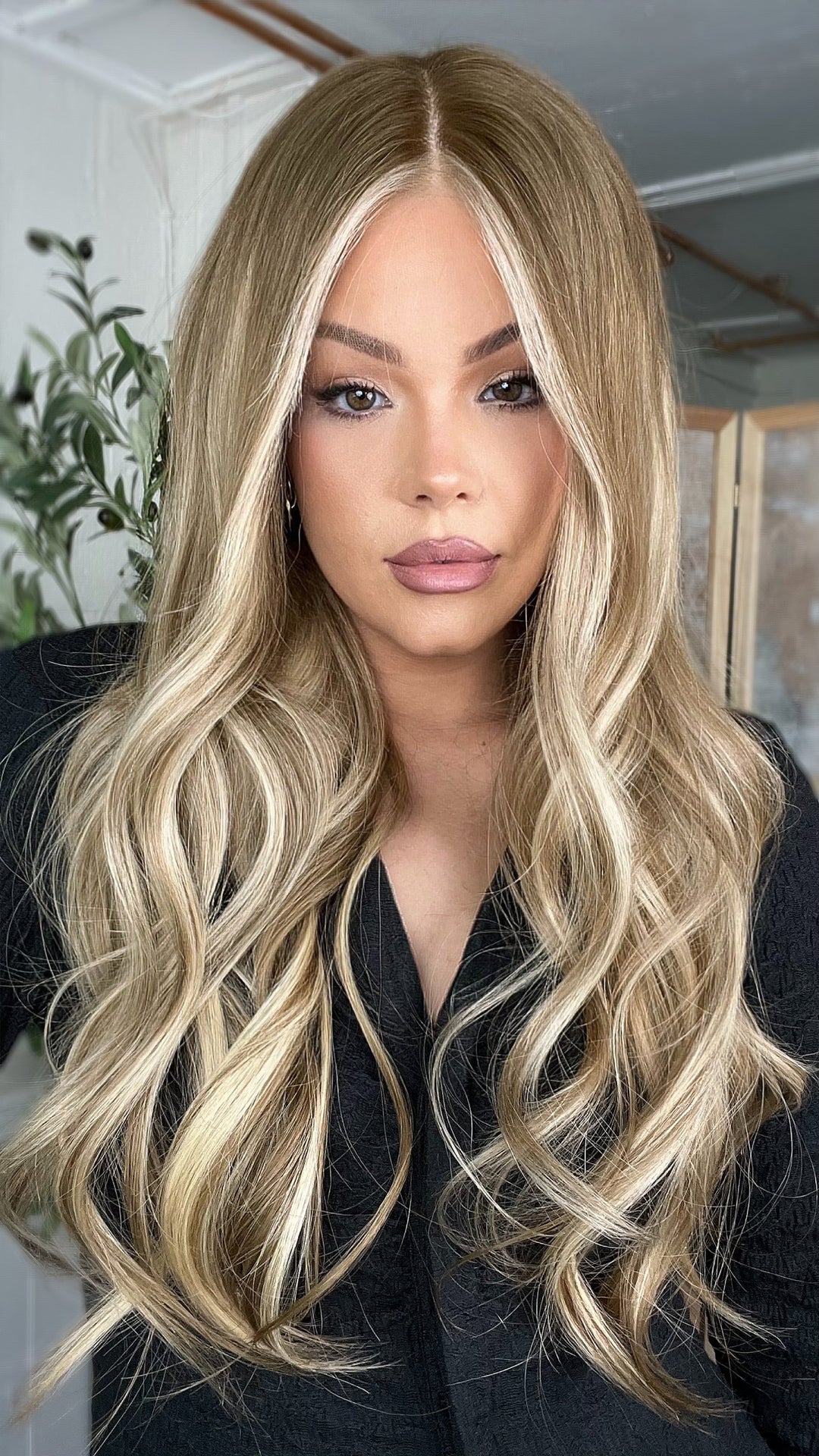 SHULY Cool Blonde Highlights Wigs 100% Real Human Hair for Caucasian 180% Density