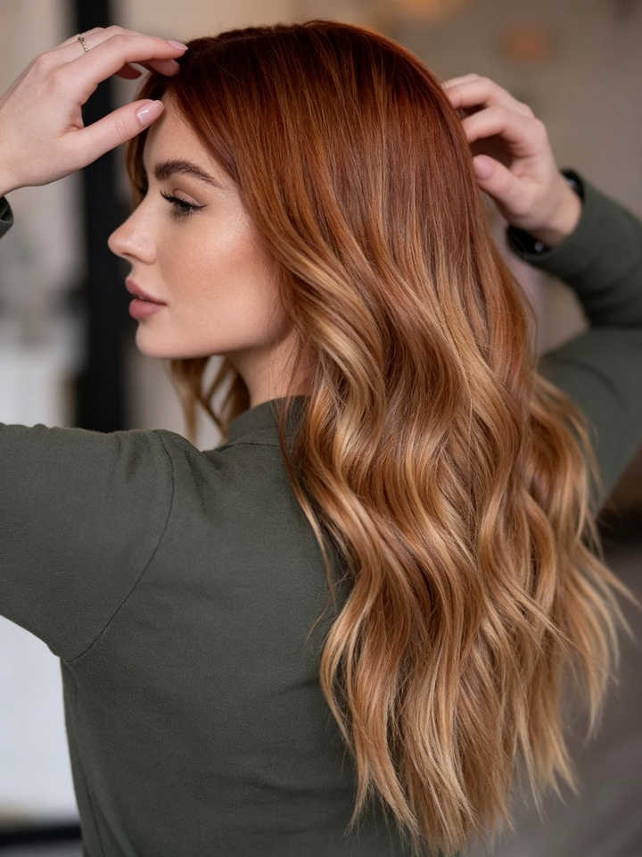 SHULY Strawberry Blonde and Red Wigs 100% Real Human Hair for Caucasian Women
