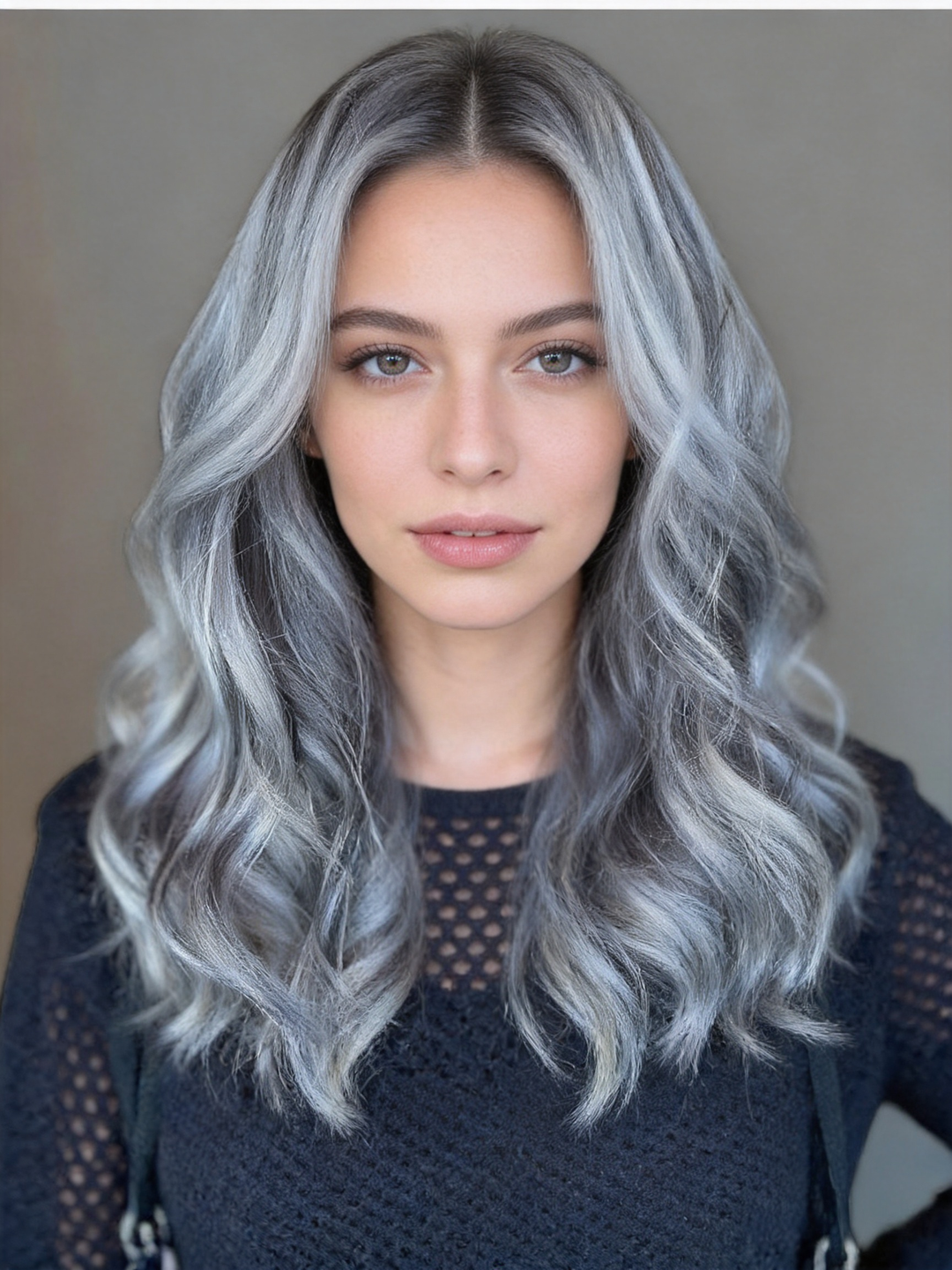 SHULY Balayage Salt and Pepper Wigs 100% Real Human Hair for Caucasian Women