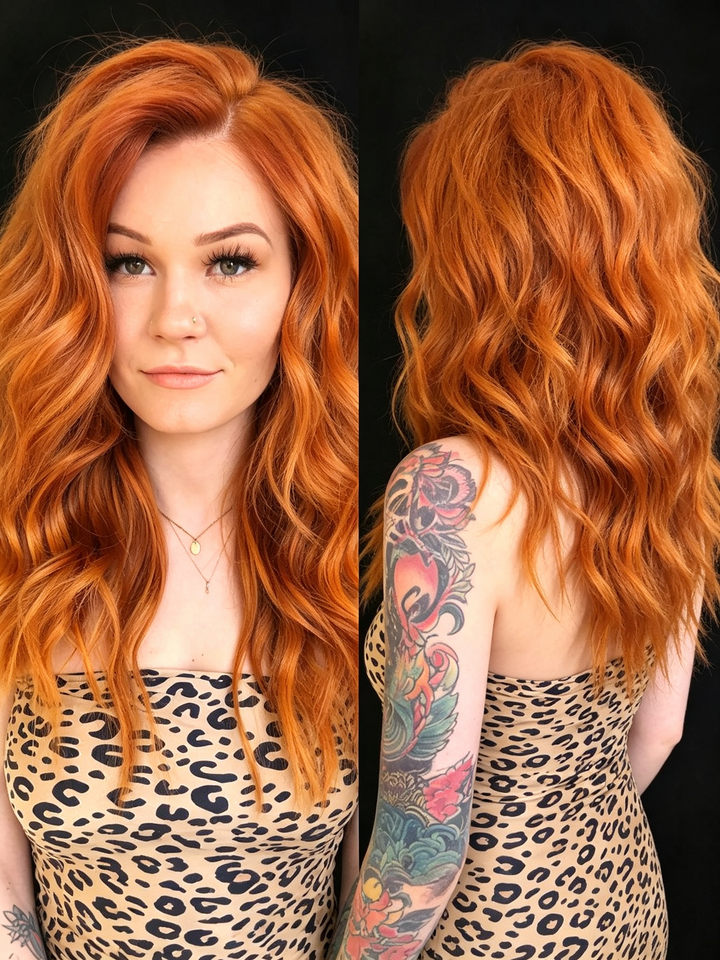 SHULY Copper Red Wigs 100% Real Human Hair for Caucasian Women