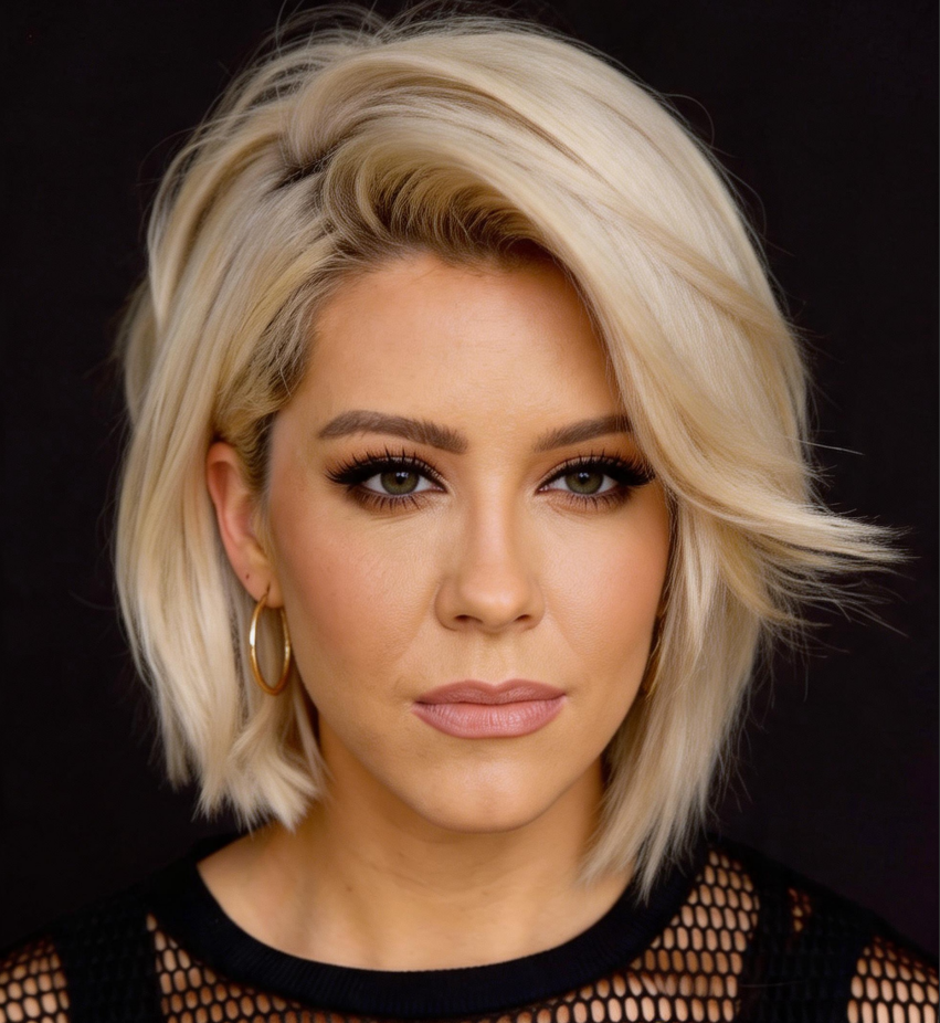 SHULY Soft Butter Blonde Bob Wigs 100% Real Human Hair for Caucasian