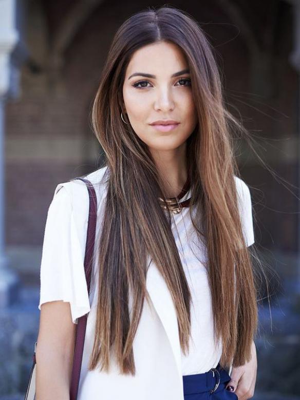 Ombre Dark Brown Lace Front Wig for White Women 100% Human Hair