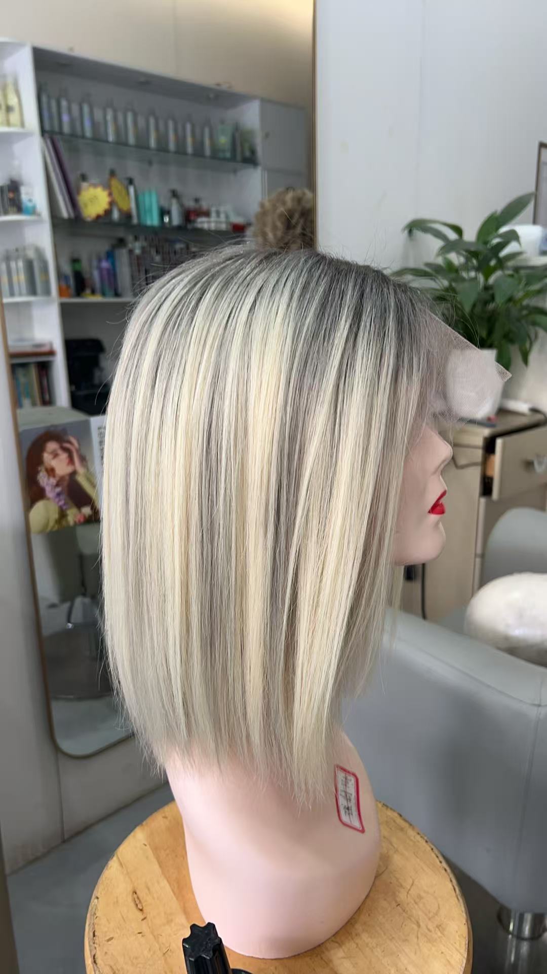 SHULY White Blonde Short Wigs for White Women 100% Human Hair