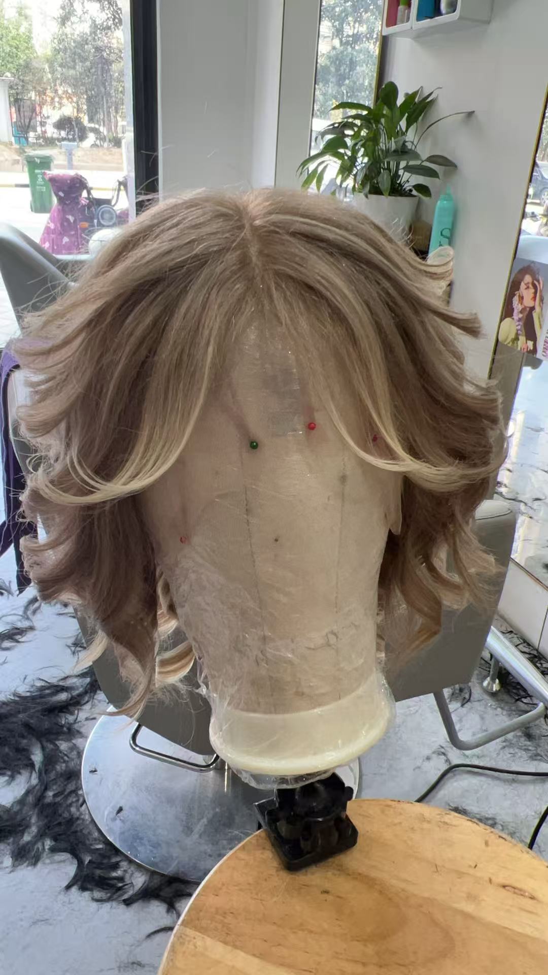 SHULY Ash Blonde Short Wigs for White Women 100% Human Hair