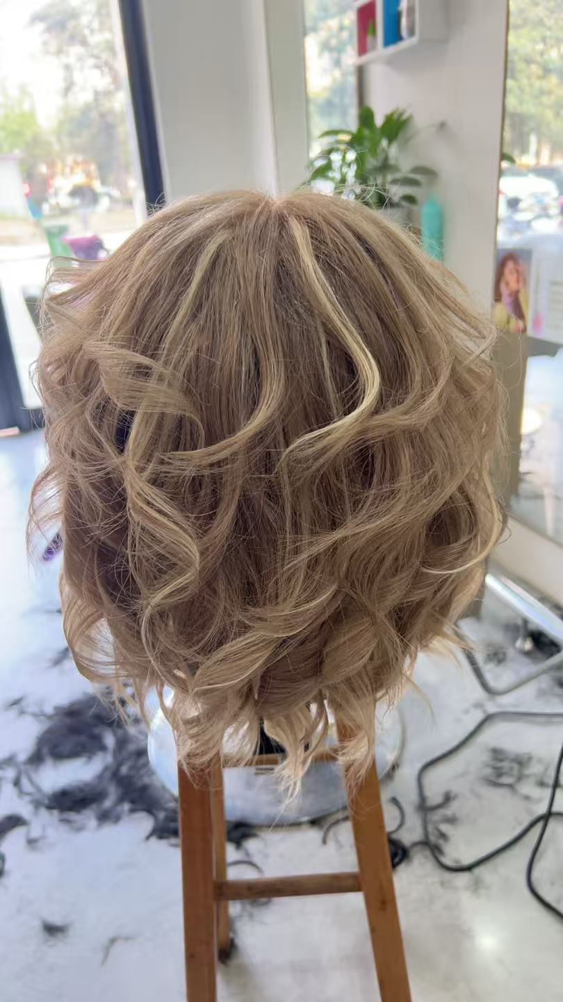 SHULY Ash Blonde Short Wigs for White Women 100% Human Hair