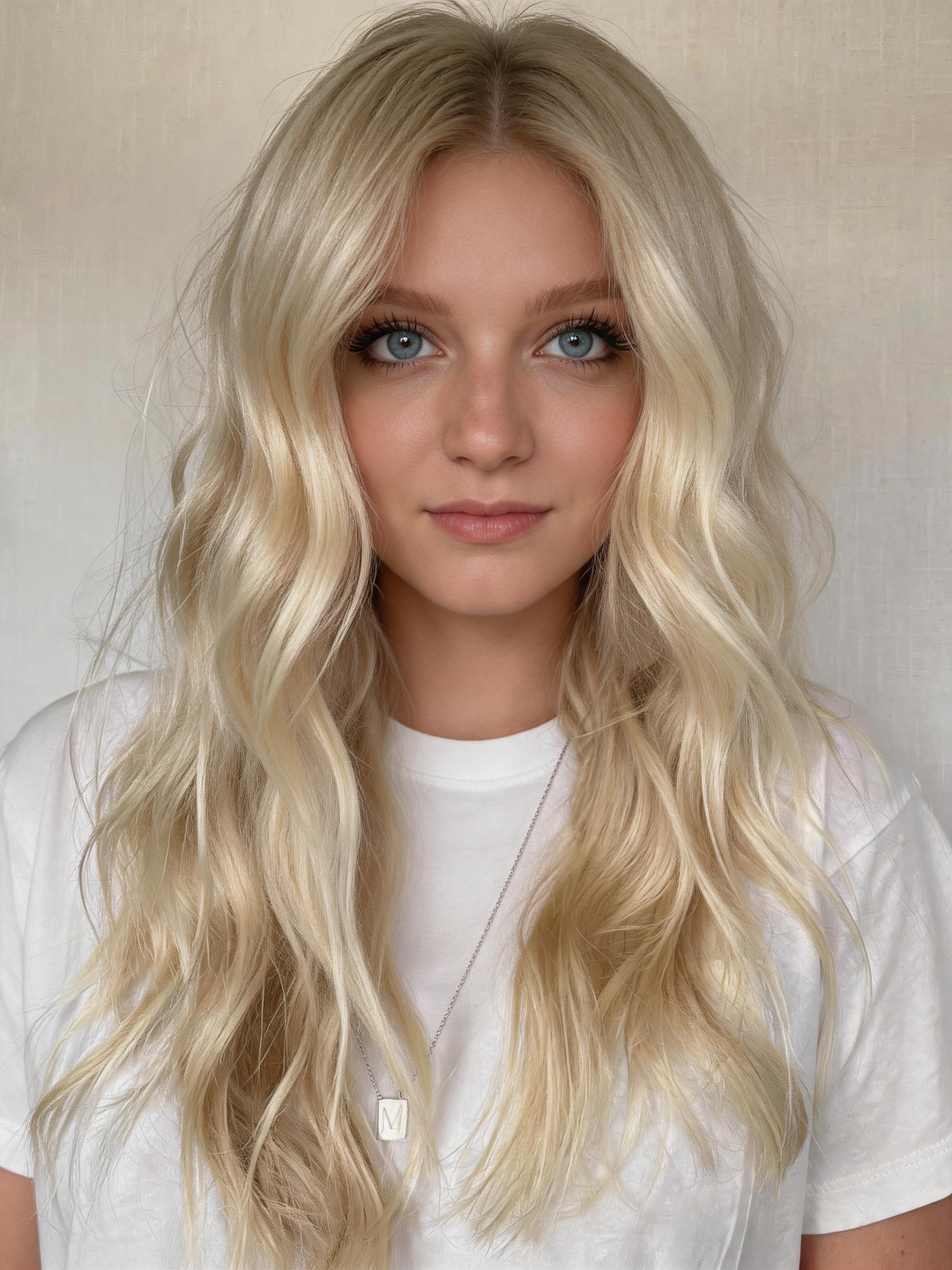 SHULY Pale Blonde Wigs 100% Real Human Hair for Caucasian
