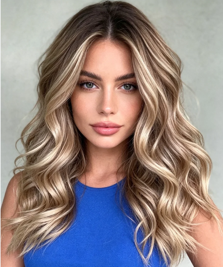 SHULY Butterscotch Blonde Wigs with Dark Roots 100% Real Human Hair for Caucasian